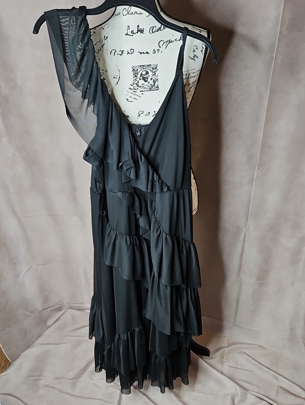 Torrid Midi Mesh Ruffle Surplice Dress Black Size 2X
